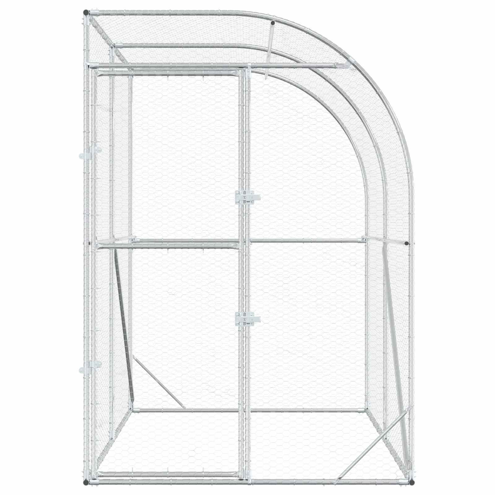 Kippenhok zilver 200 x 200 x 215 cm Gegalvaniseerd staal image 3