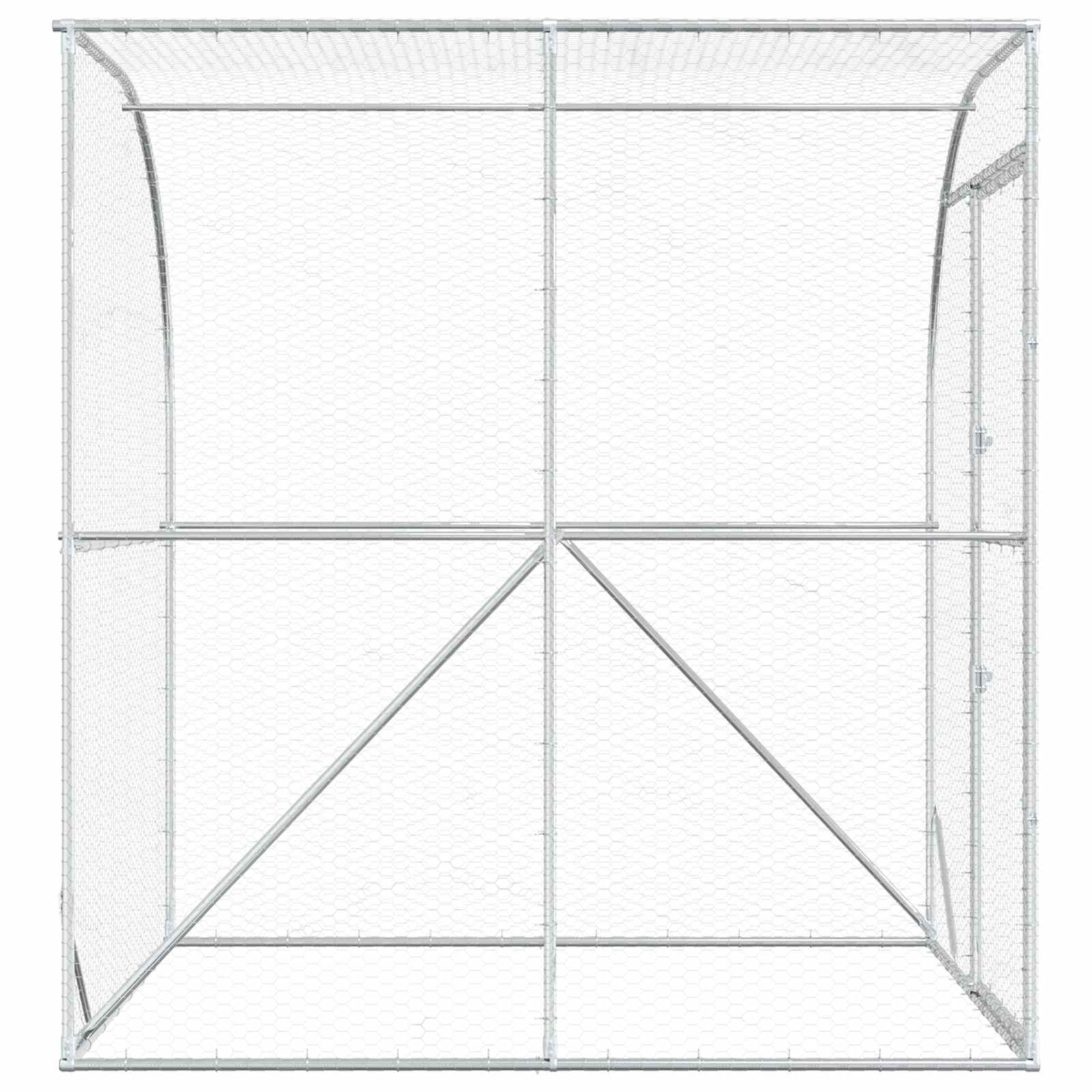 Kippenhok zilver 200 x 200 x 215 cm Gegalvaniseerd staal image 4