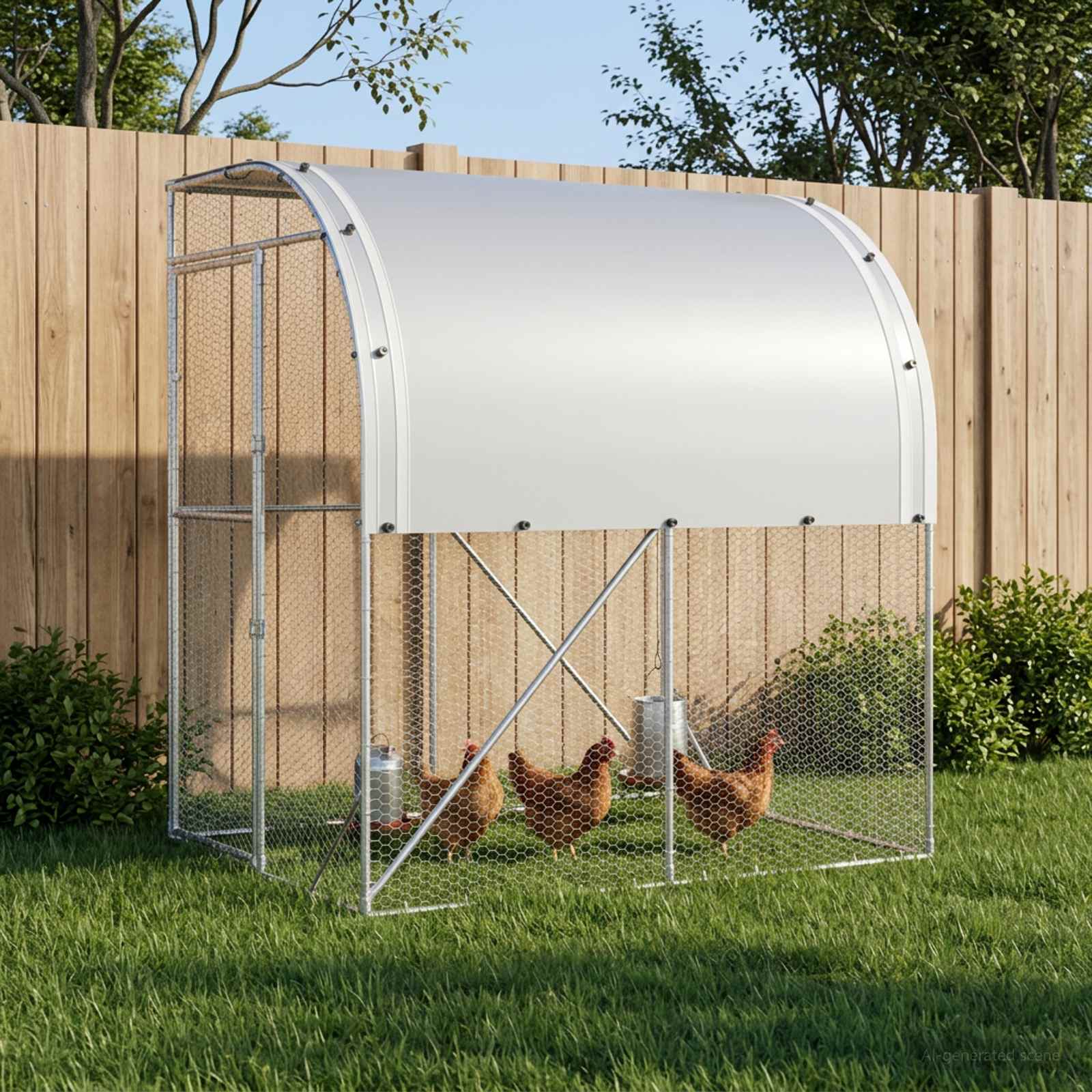 vidaXL Kyllingehus Sølv 200 x 200 x 215 cm Galvaniseret stål