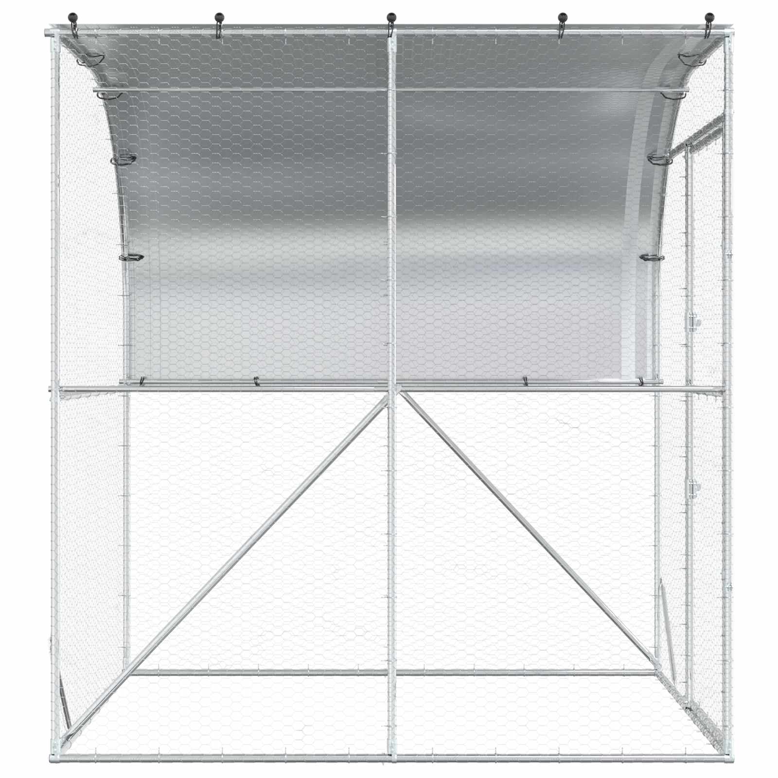 Kippenhok zilver 200 x 200 x 215 cm Gegalvaniseerd staal image 4