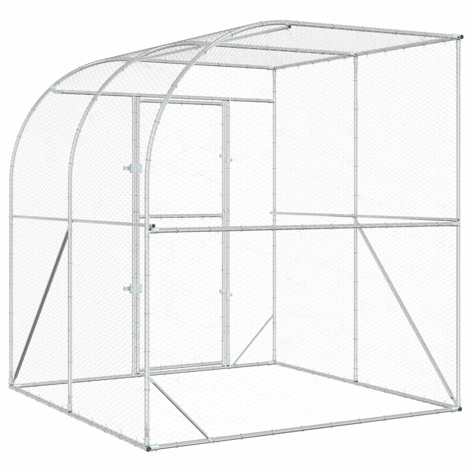 Kippenhok zilver 200 x 200 x 215 cm Gegalvaniseerd staal image 6