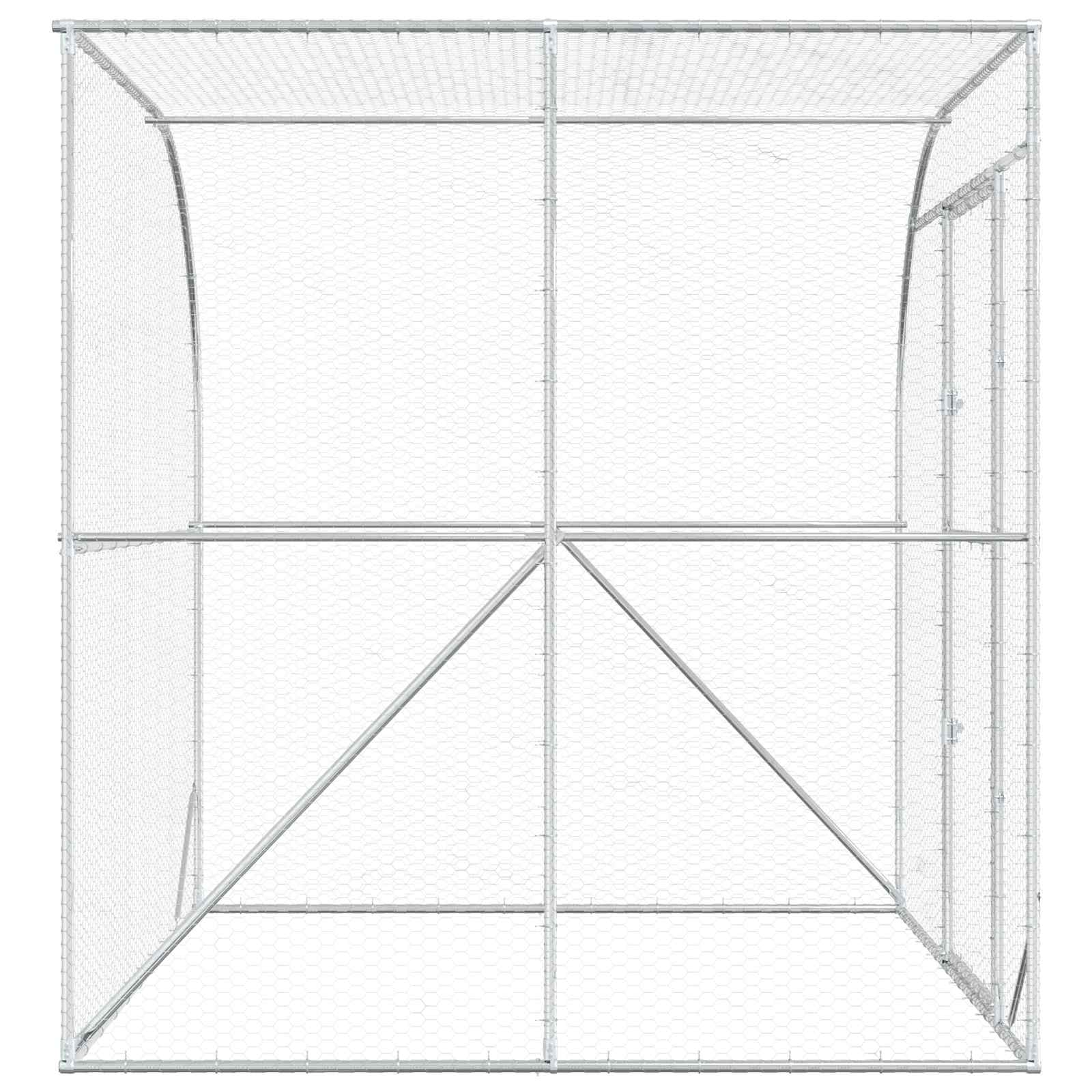 Kippenhok zilver 200 x 200 x 215 cm Gegalvaniseerd staal image 5
