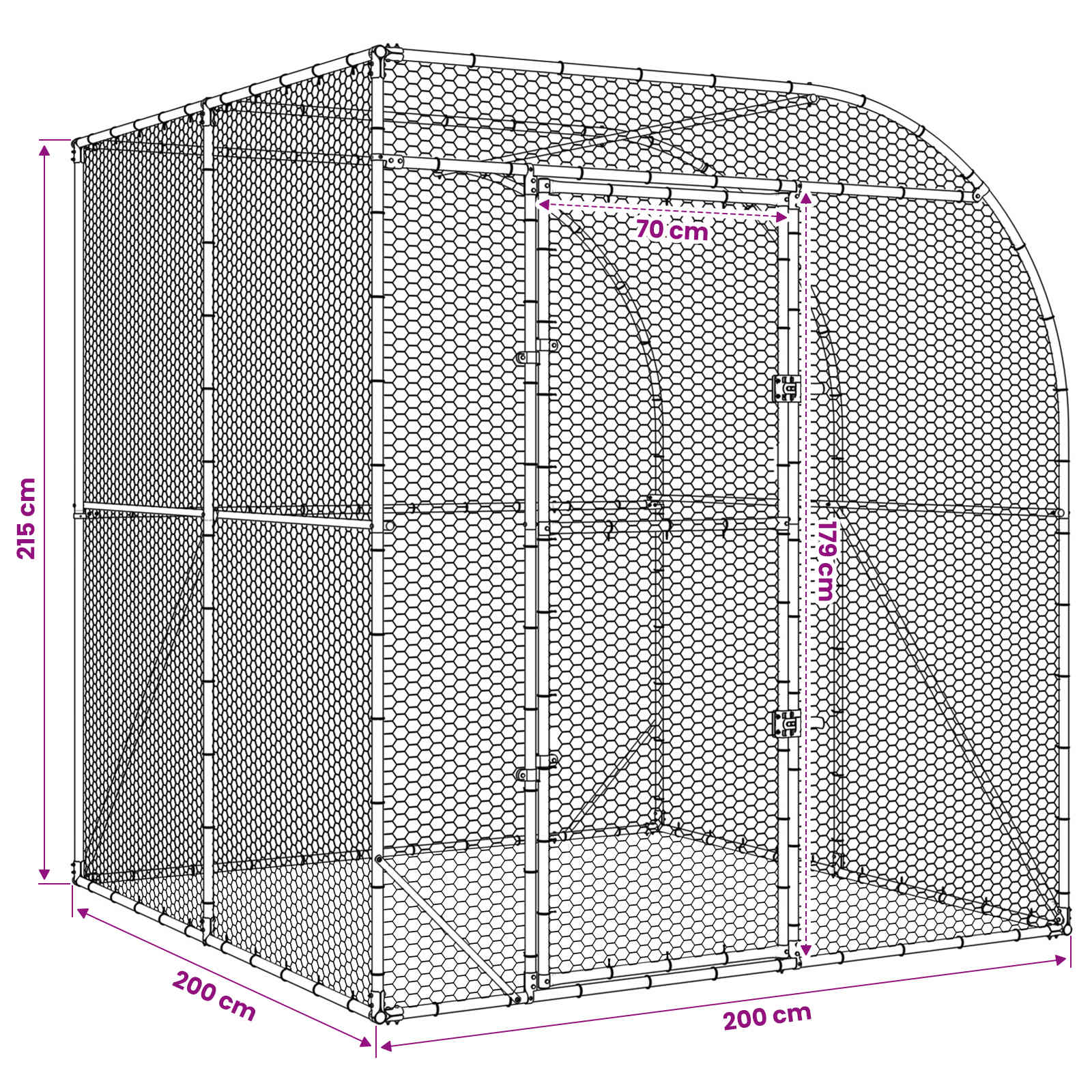 Kippenhok zilver 200 x 200 x 215 cm Gegalvaniseerd staal image 8