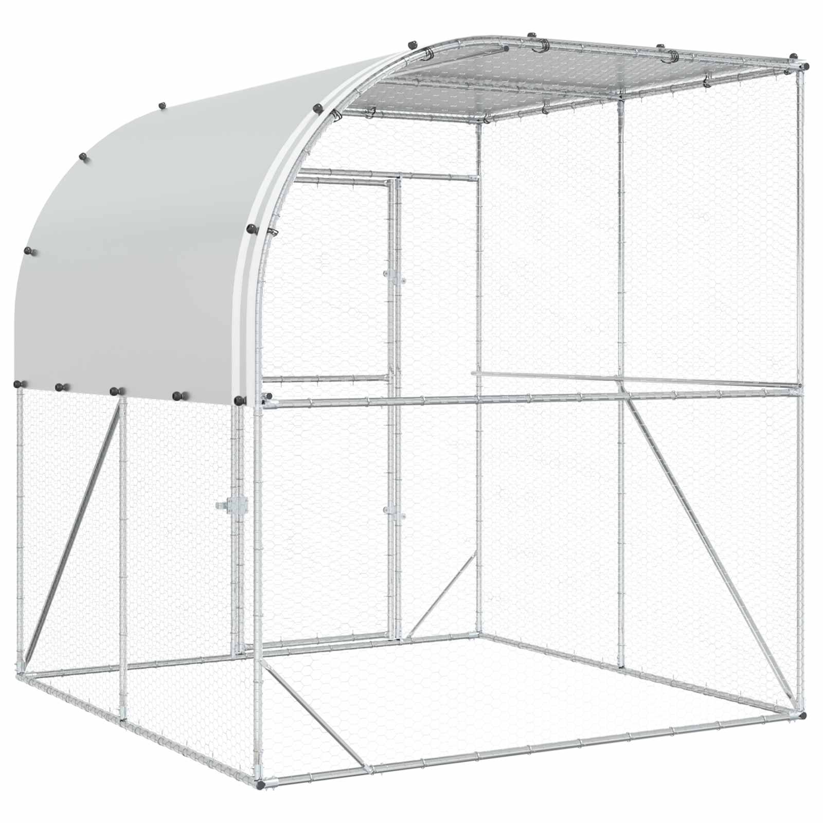 Kippenhok zilver 200 x 200 x 215 cm Gegalvaniseerd staal image 5