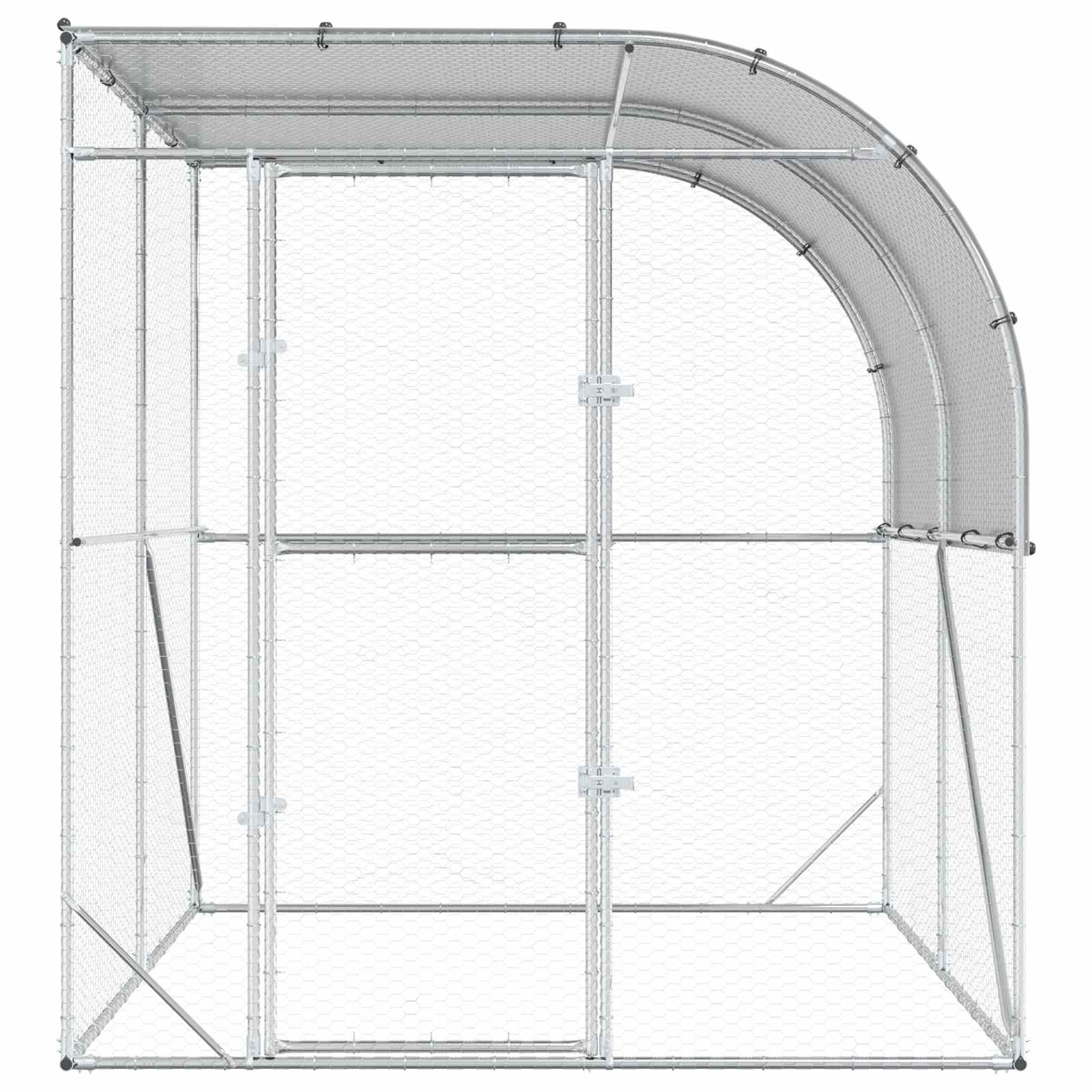 Kippenhok zilver 200 x 200 x 215 cm Gegalvaniseerd staal image 3