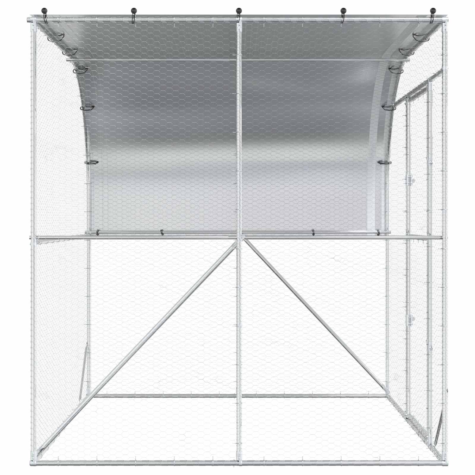 Kippenhok zilver 200 x 200 x 215 cm Gegalvaniseerd staal image 4