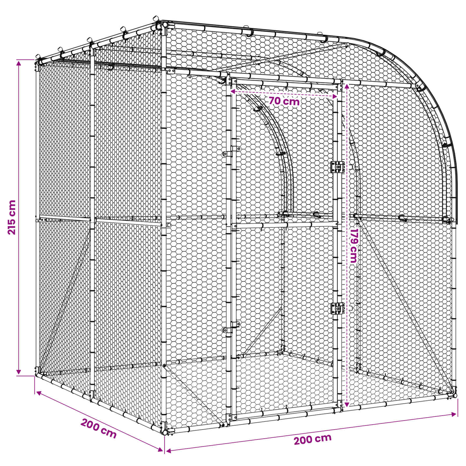 Kippenhok zilver 200 x 200 x 215 cm Gegalvaniseerd staal image 8