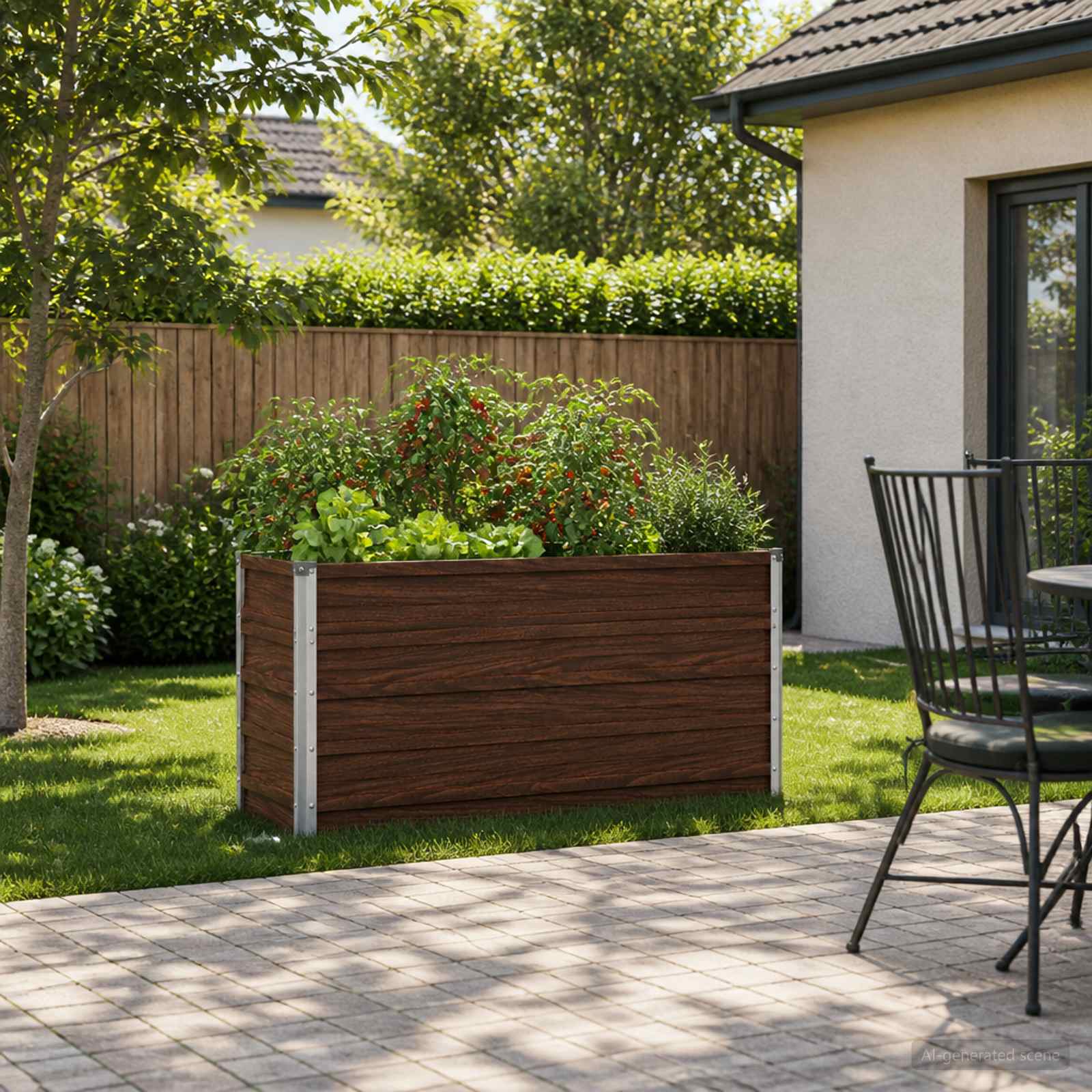 Verhoogd Tuinbed Zwart 100 x 40 x 55 cm koudgewalst staal image 1