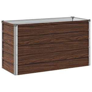 vidaXL T&otilde;stetud Aiapeenar Must 100 x 40 x 55 cm k&uuml;lmvalatud teras