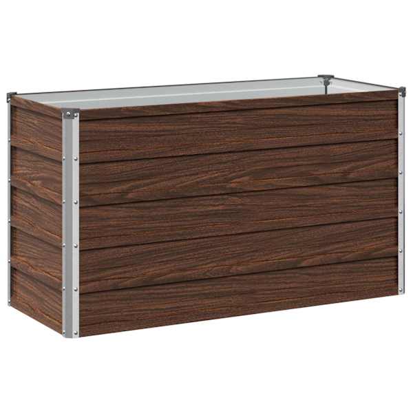 vidaXL T&otilde;stetud Aiapeenar Must 100 x 40 x 55 cm k&uuml;lmvalatud teras