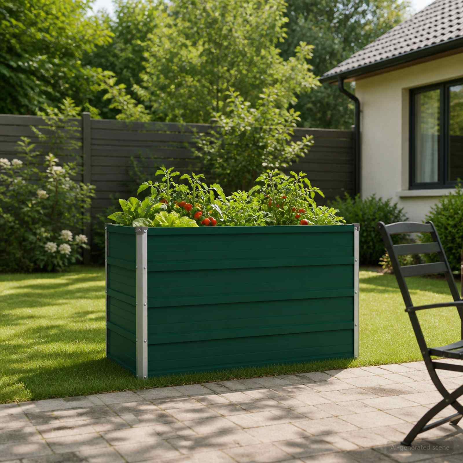 vidaXL Hævet Havebed Grøn 100 x 40 x 55 cm koldvalset stål