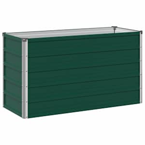vidaXL T&otilde;stetud Aiapeenar Roheline 100 x 40 x 55 cm k&uuml;lmvalatud teras
