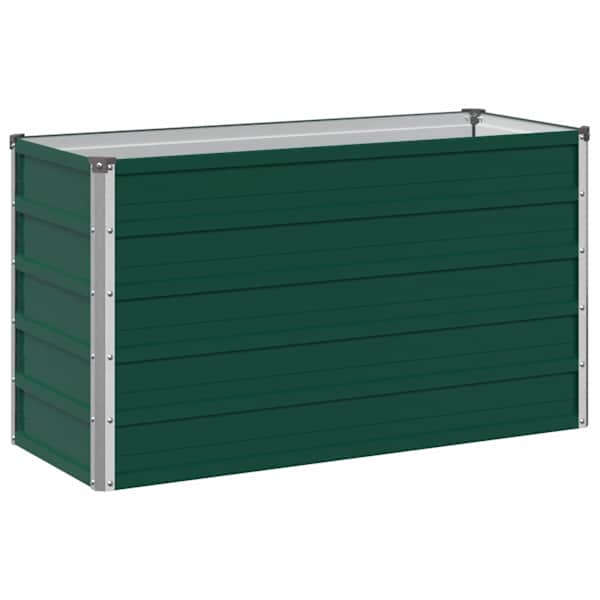 vidaXL T&otilde;stetud Aiapeenar Roheline 100 x 40 x 55 cm k&uuml;lmvalatud teras