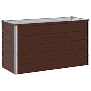 vidaXL T&otilde;stetud Aiapeenar Pruun 100 x 40 x 55 cm k&uuml;lmvalatud teras