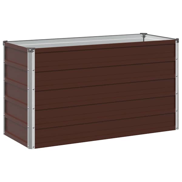 vidaXL T&otilde;stetud Aiapeenar Pruun 100 x 40 x 55 cm k&uuml;lmvalatud teras