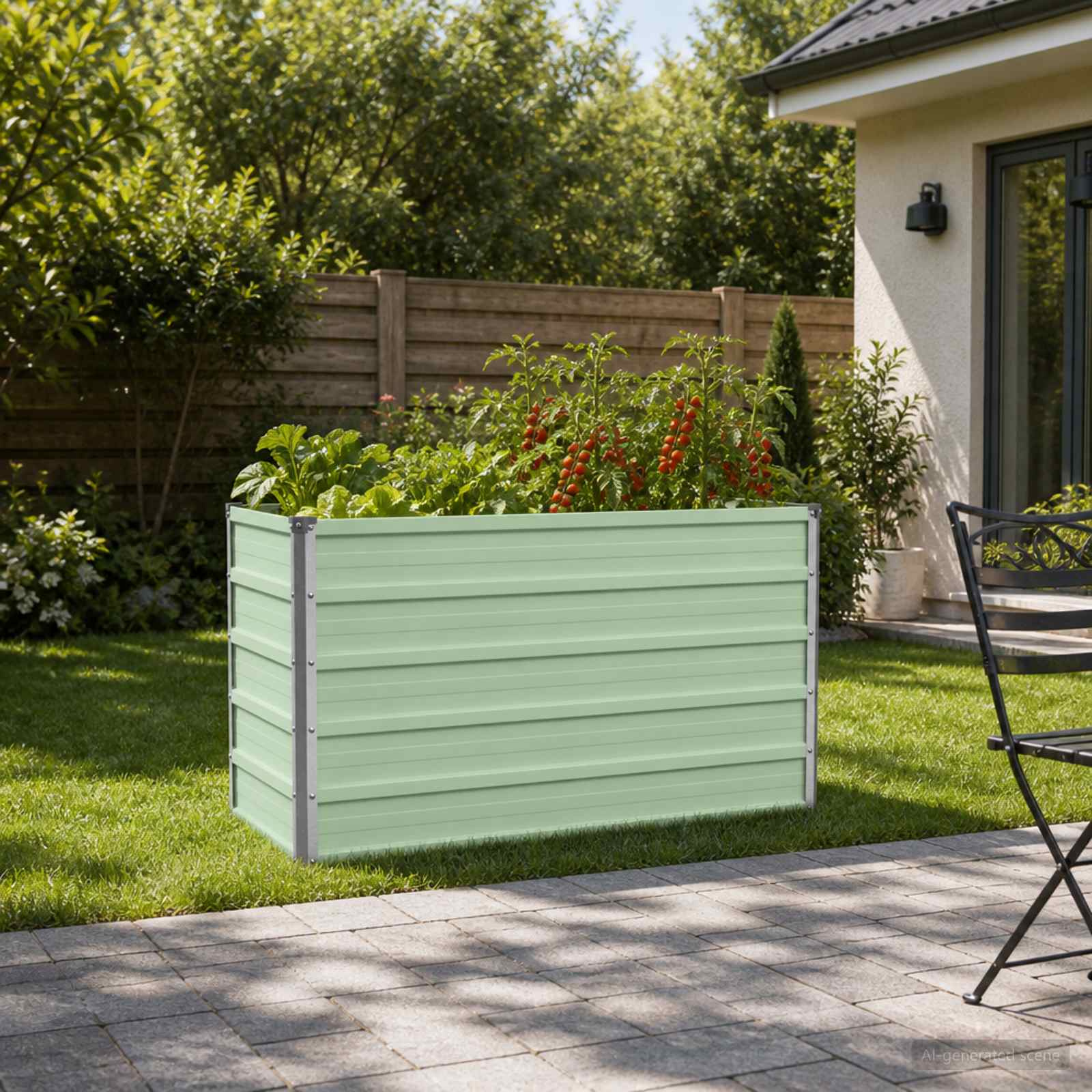 Verhoogd Tuinbed Pastelgroen 100 x 40 x 55 cm koudgewalst staal image 1
