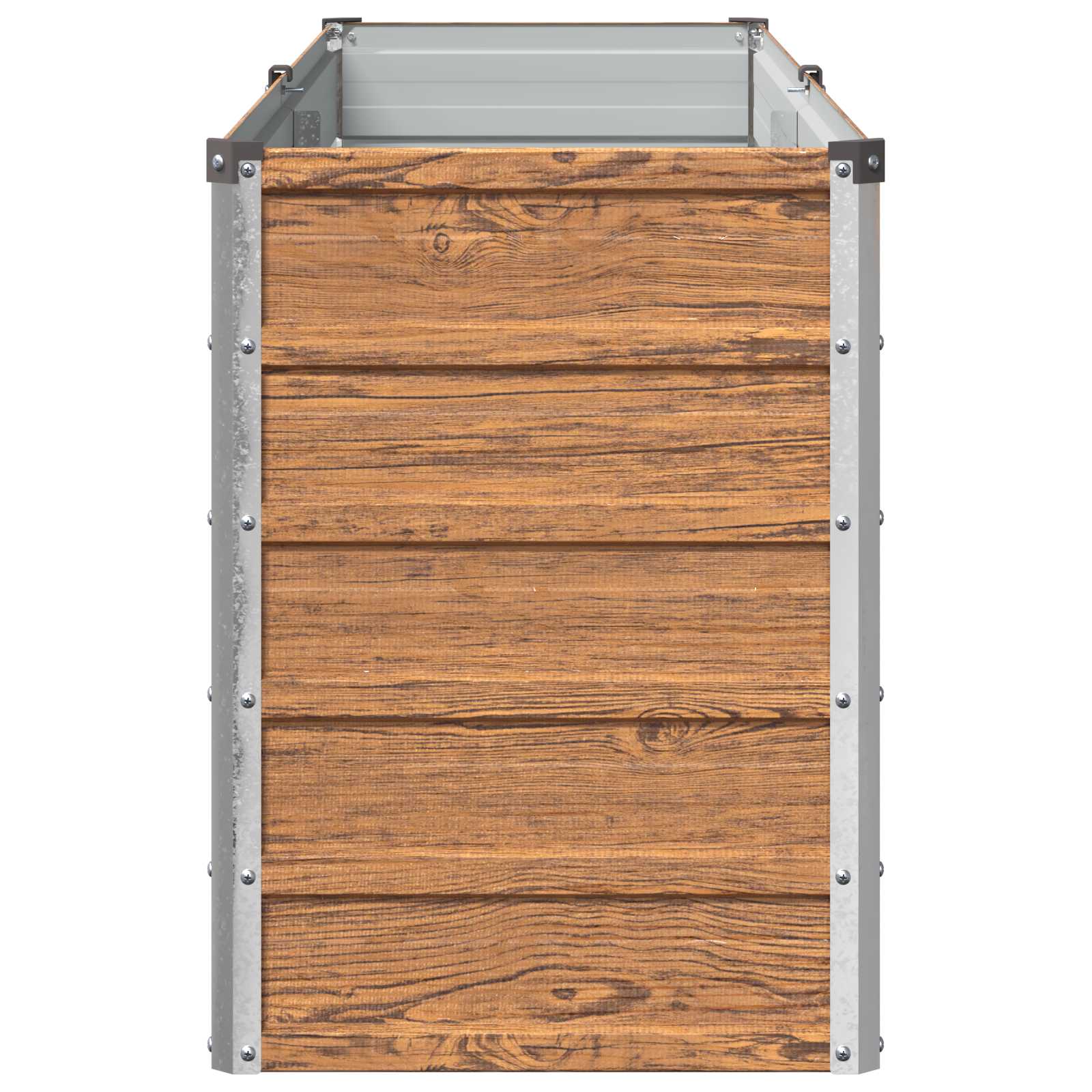Verhoogd Tuinbed Houtbruin 160 x 40 x 55 cm koudgewalst staal image 4
