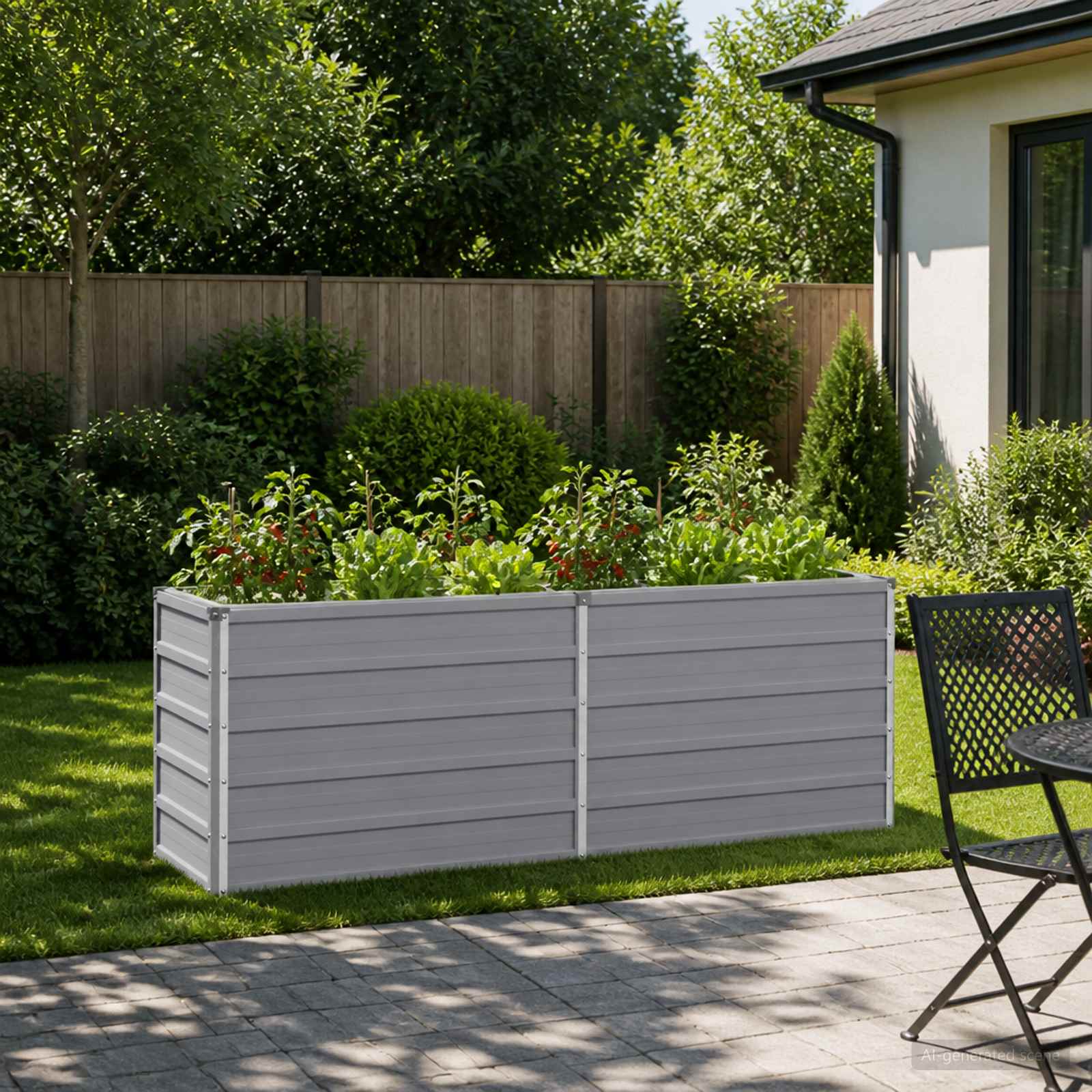 Verhoogd Tuinbed Grijs 160 x 40 x 55 cm koudgewalst staal image 1