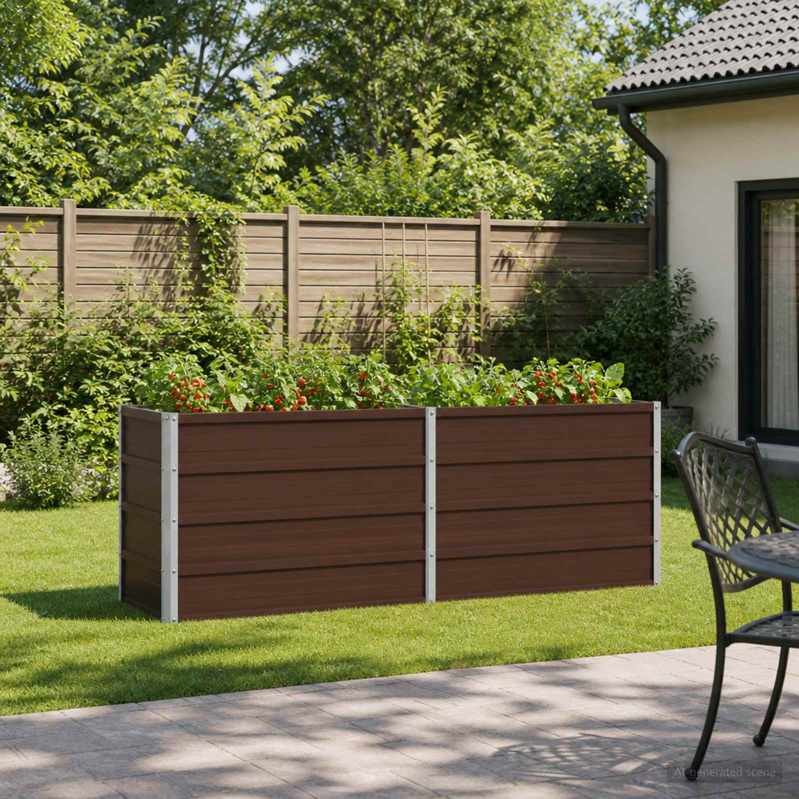 Verhoogd Tuinbed Bruin 160 x 40 x 55 cm koudgewalst staal image 1