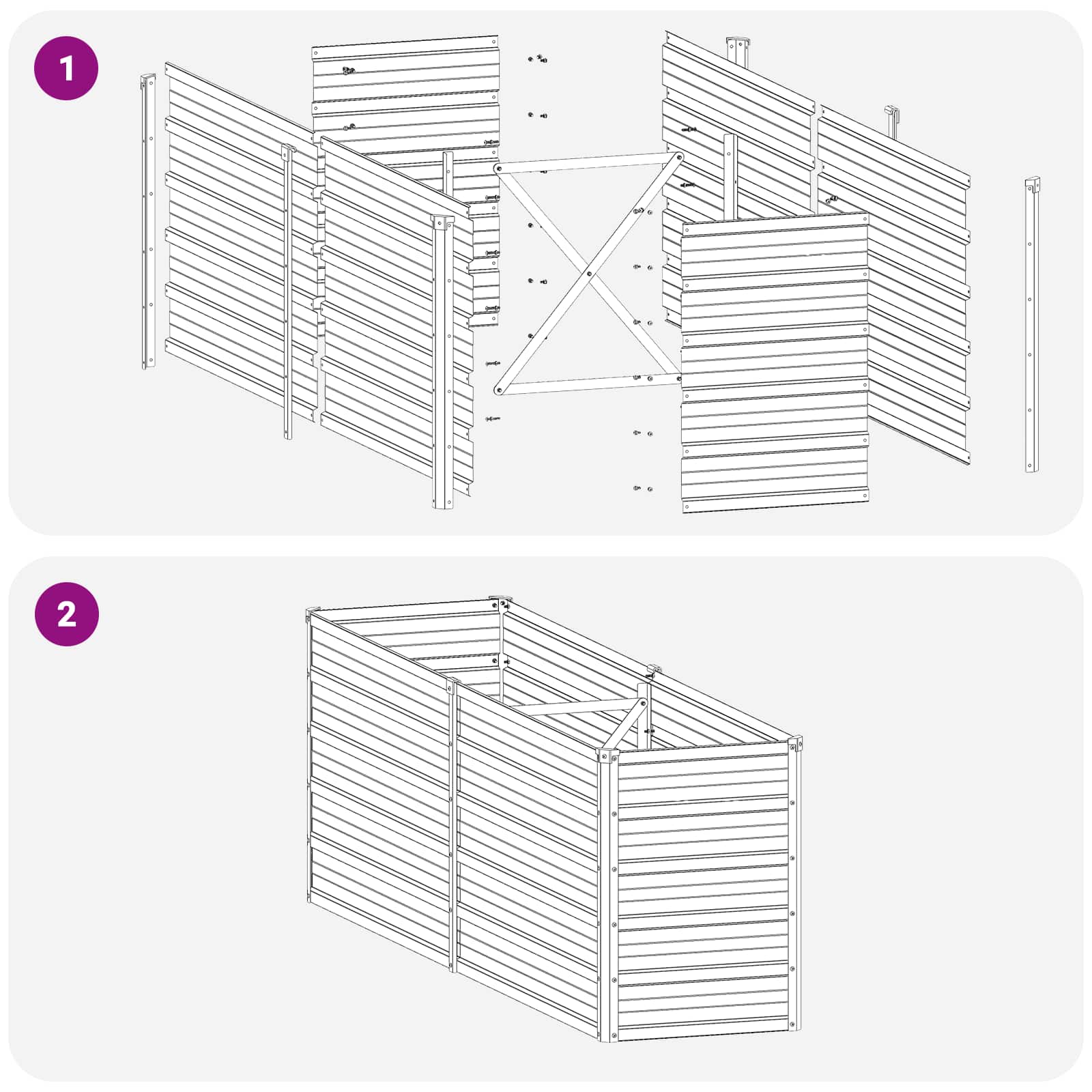 Verhoogd Tuinbed Zilverkleurig 160 x 40 x 55 cm gegalvaniseerd image 8