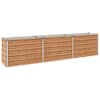 vidaXL T&otilde;stetud Aiapeenar Puitpruun 240 x 40 x 55 cm k&uuml;lmvalatud teras