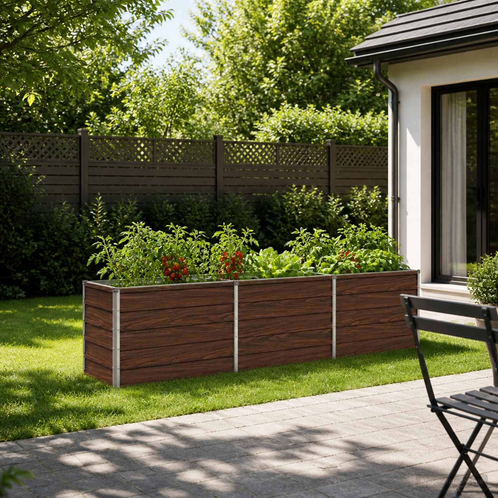 Verhoogd Tuinbed Zwart 240 x 40 x 55 cm koudgewalst staal image 1