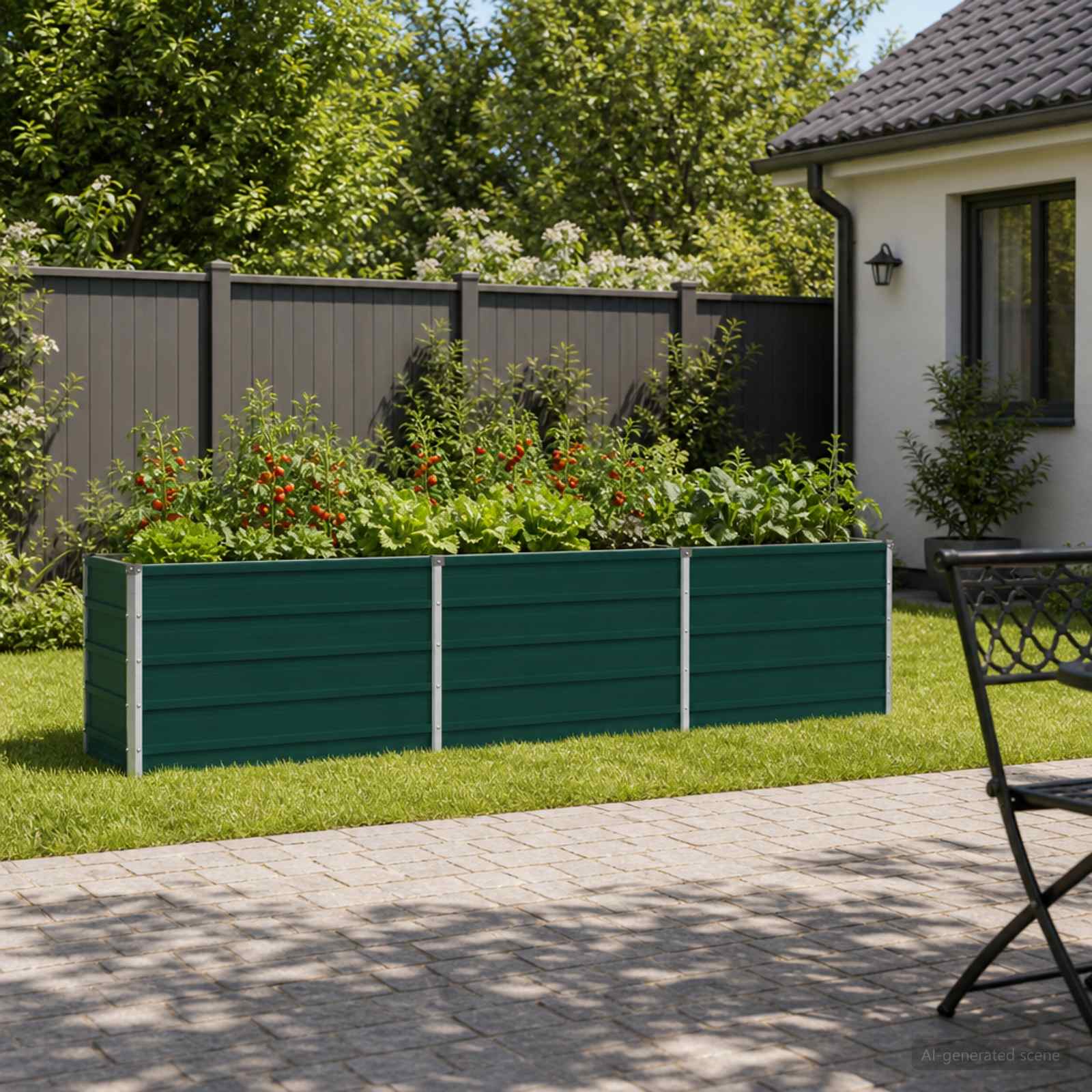 vidaXL Hævet Havebed Grøn 240 x 40 x 55 cm koldvalset stål