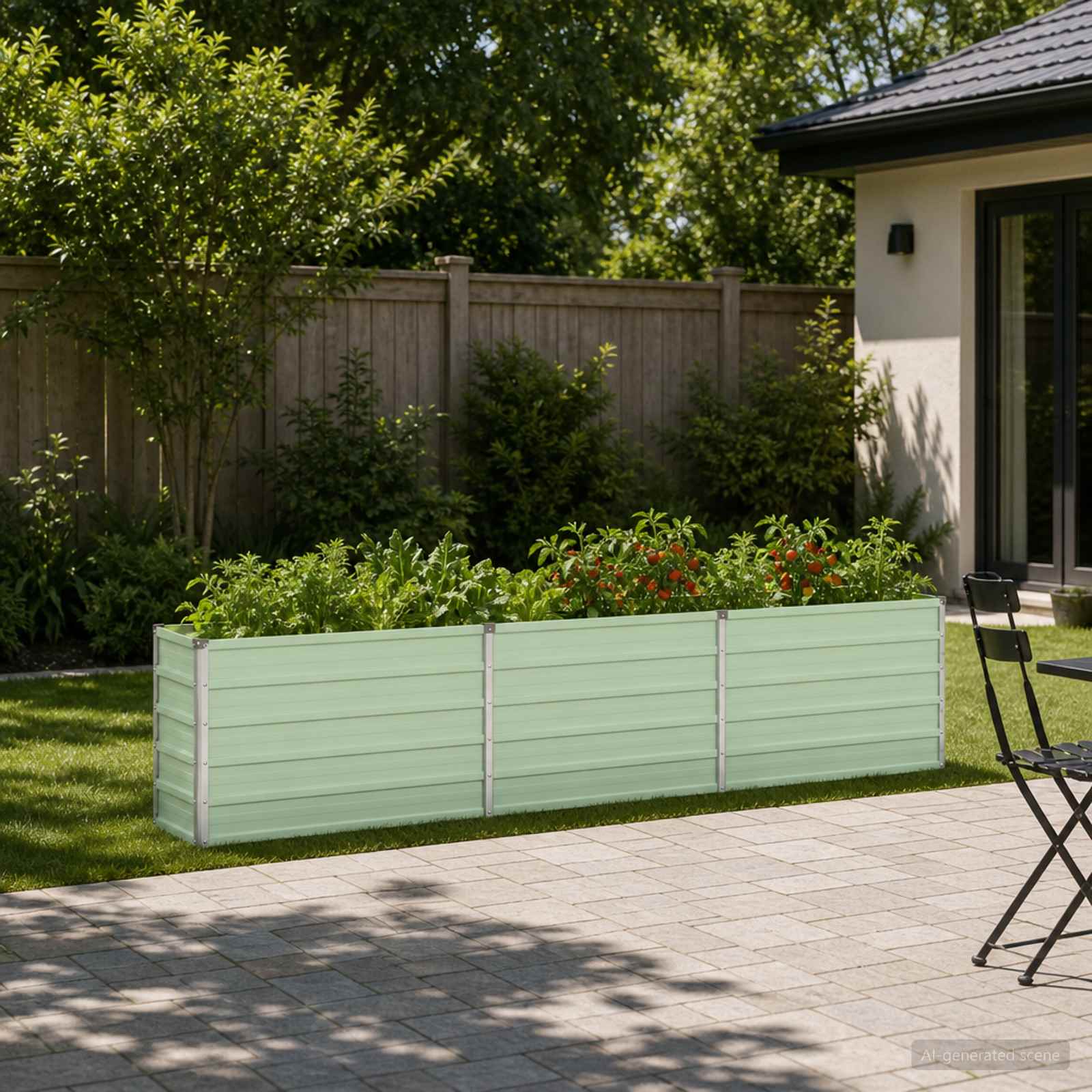 Verhoogd Tuinbed Pastelgroen 240 x 40 x 55 cm koudgewalst staal image 1