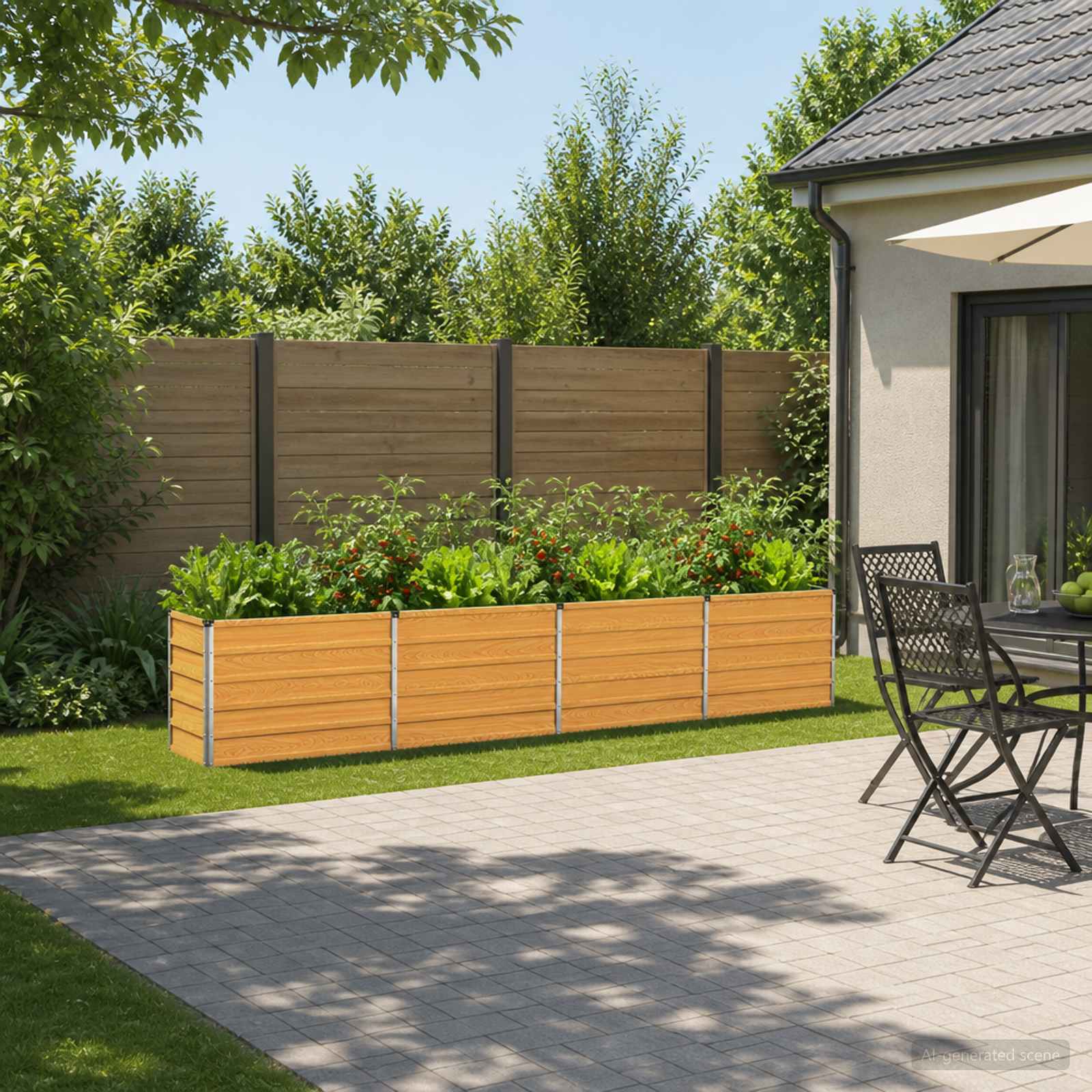 Verhoogd Tuinbed Naturel 320 x 40 x 55 cm koudgewalst staal image 1
