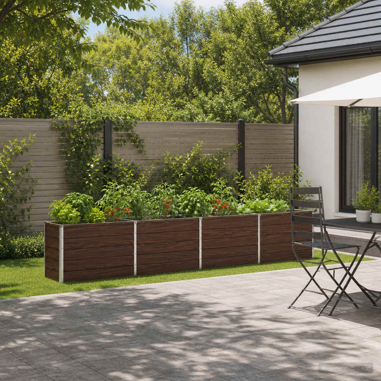 Verhoogd Tuinbed Zwart 320 x 40 x 55 cm koudgewalst staal image 1