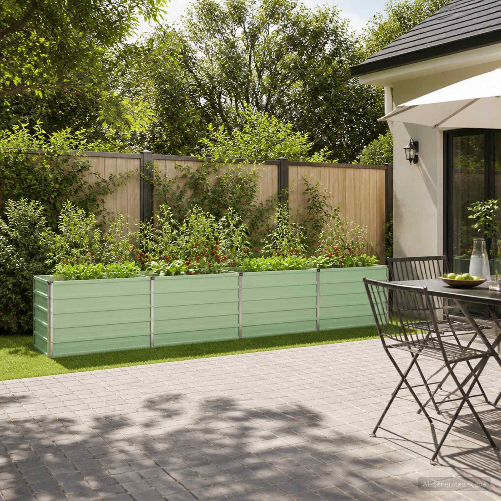 Verhoogd Tuinbed Pastelgroen 320 x 40 x 55 cm koudgewalst staal image 1