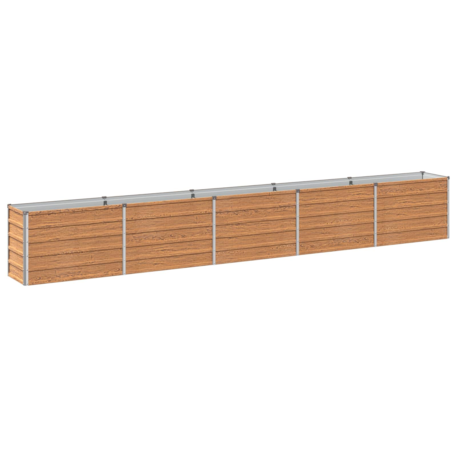 Verhoogd Tuinbed Houtbruin 400 x 40 x 55 cm koudgewalst staal image 2
