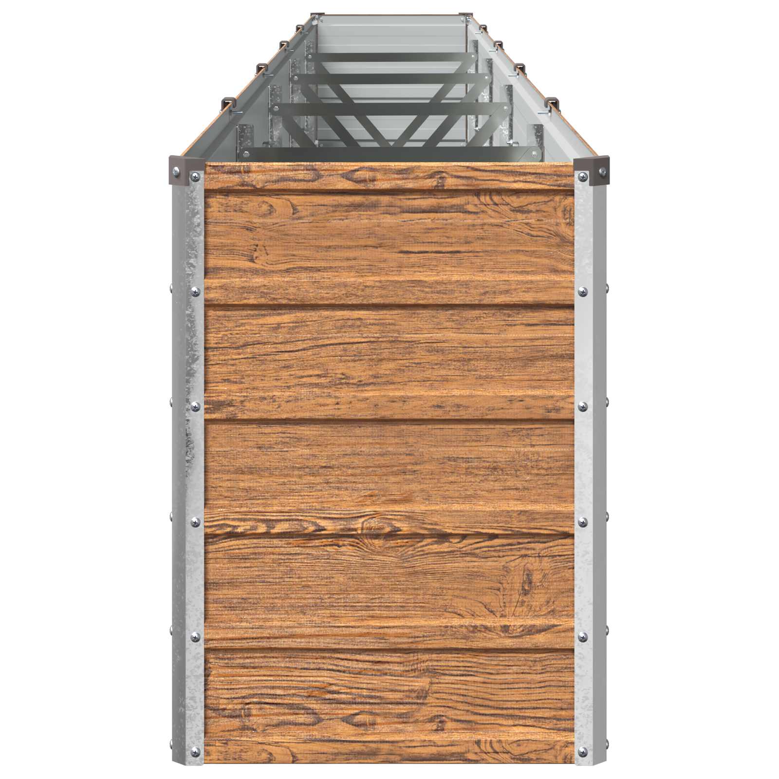 Verhoogd Tuinbed Houtbruin 400 x 40 x 55 cm koudgewalst staal image 4