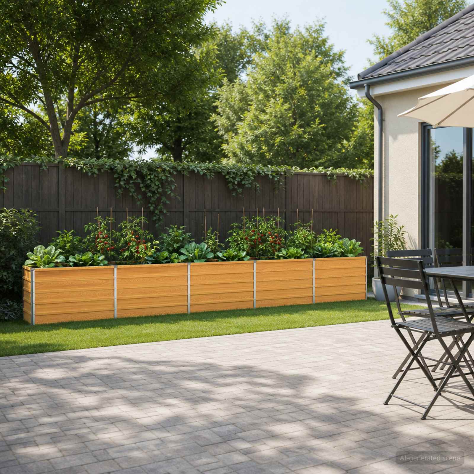 Verhoogd Tuinbed Naturel 400 x 40 x 55 cm koudgewalst staal image 1