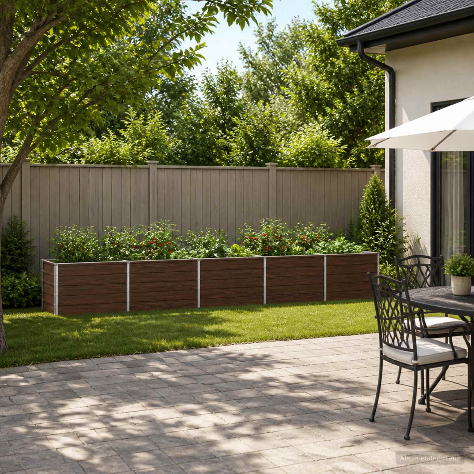 Verhoogd Tuinbed Zwart 400 x 40 x 55 cm koudgewalst staal image 1