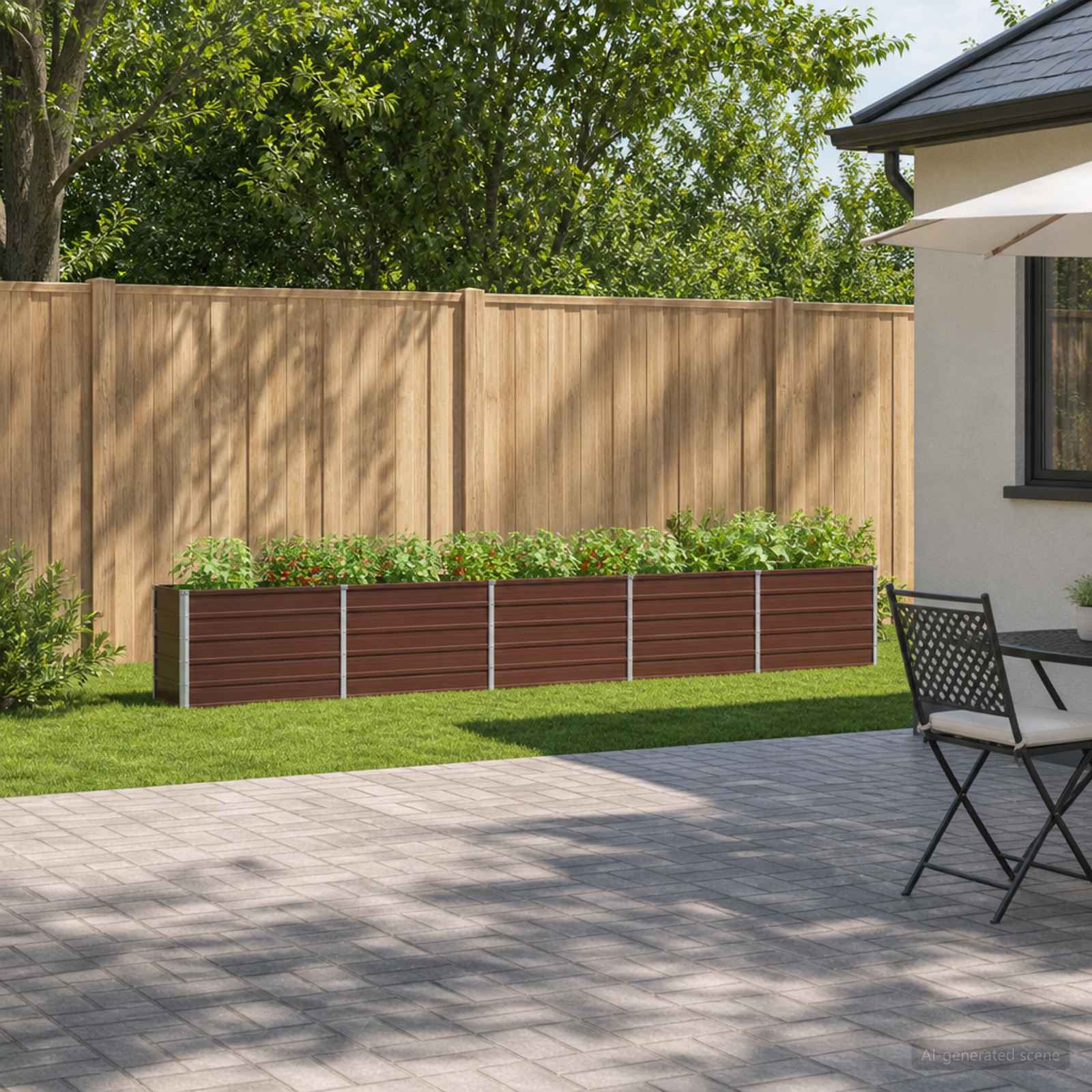 Verhoogd Tuinbed Bruin 400 x 40 x 55 cm koudgewalst staal image 1