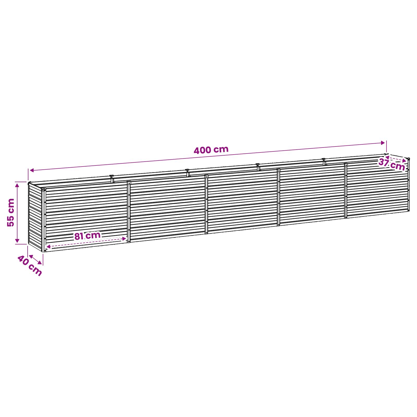 Verhoogd Tuinbed Pastelgroen 400 x 40 x 55 cm koudgewalst staal image 9