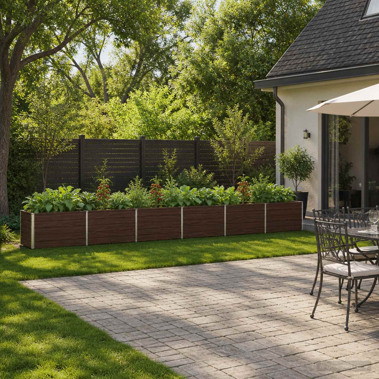 Verhoogd Tuinbed Zwart 480 x 40 x 55 cm koudgewalst staal image 1