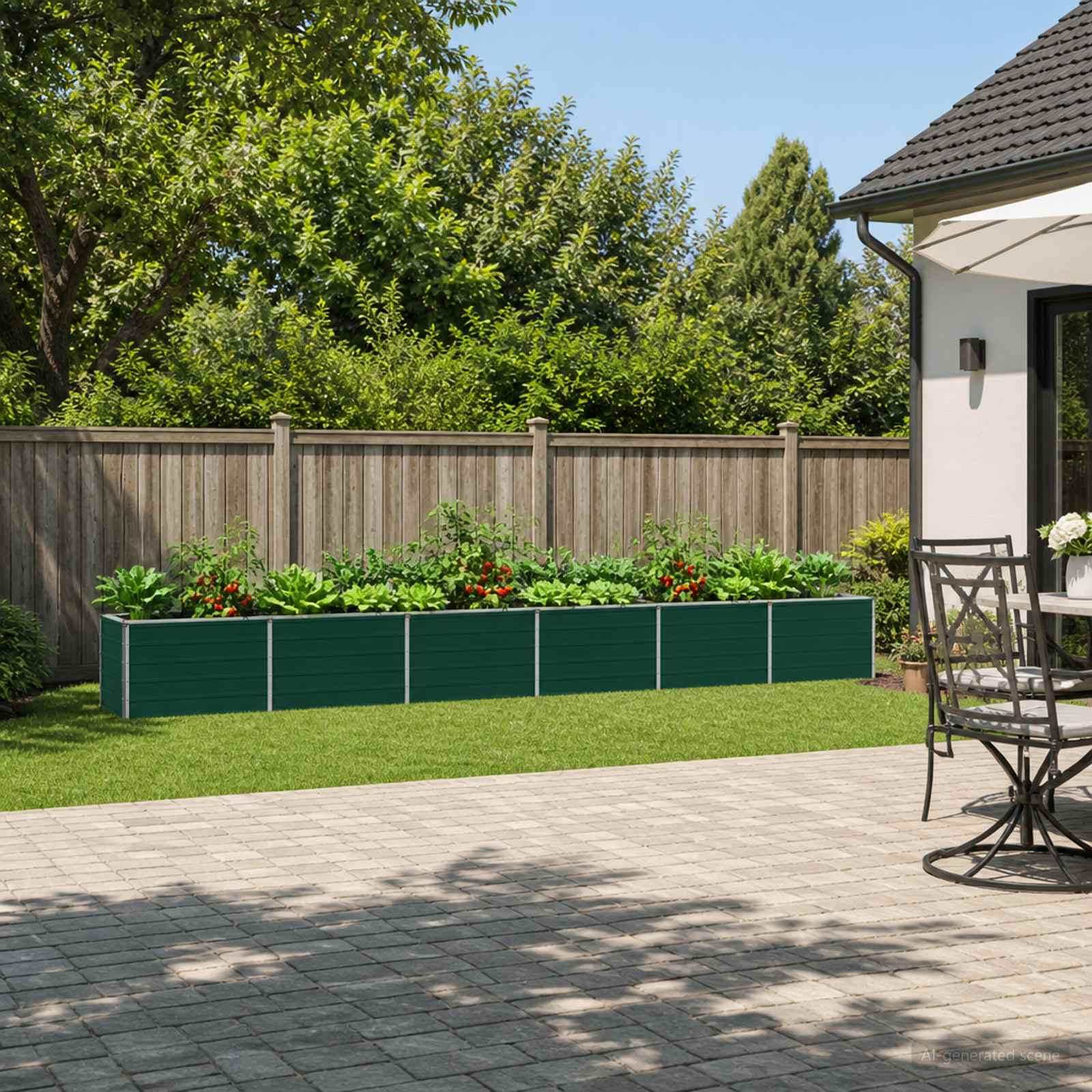 Verhoogd Tuinbed Groen 480 x 40 x 55 cm koudgewalst stalen image 1