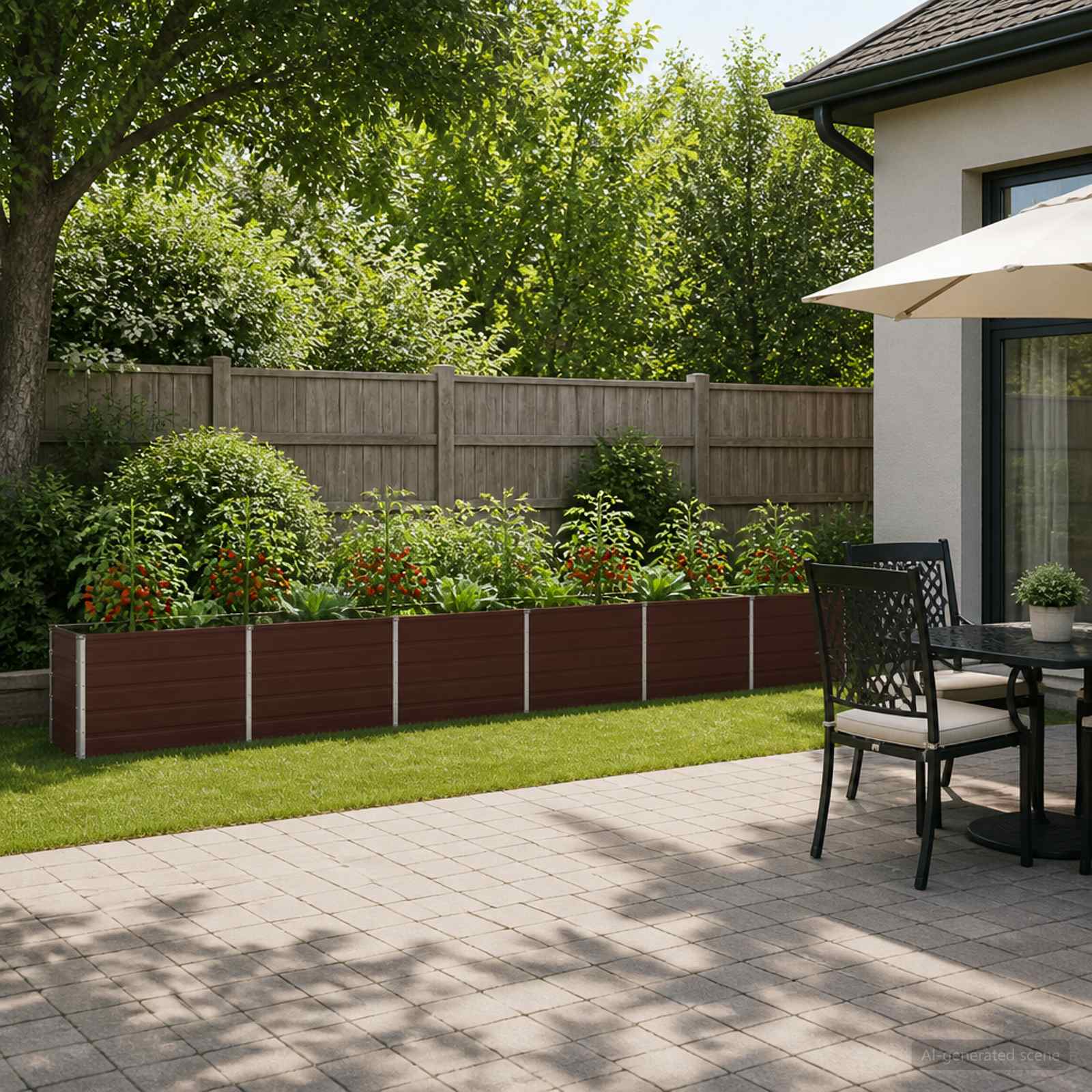Verhoogd Tuinbed Bruin 480 x 40 x 55 cm koudgewalst staal image 1