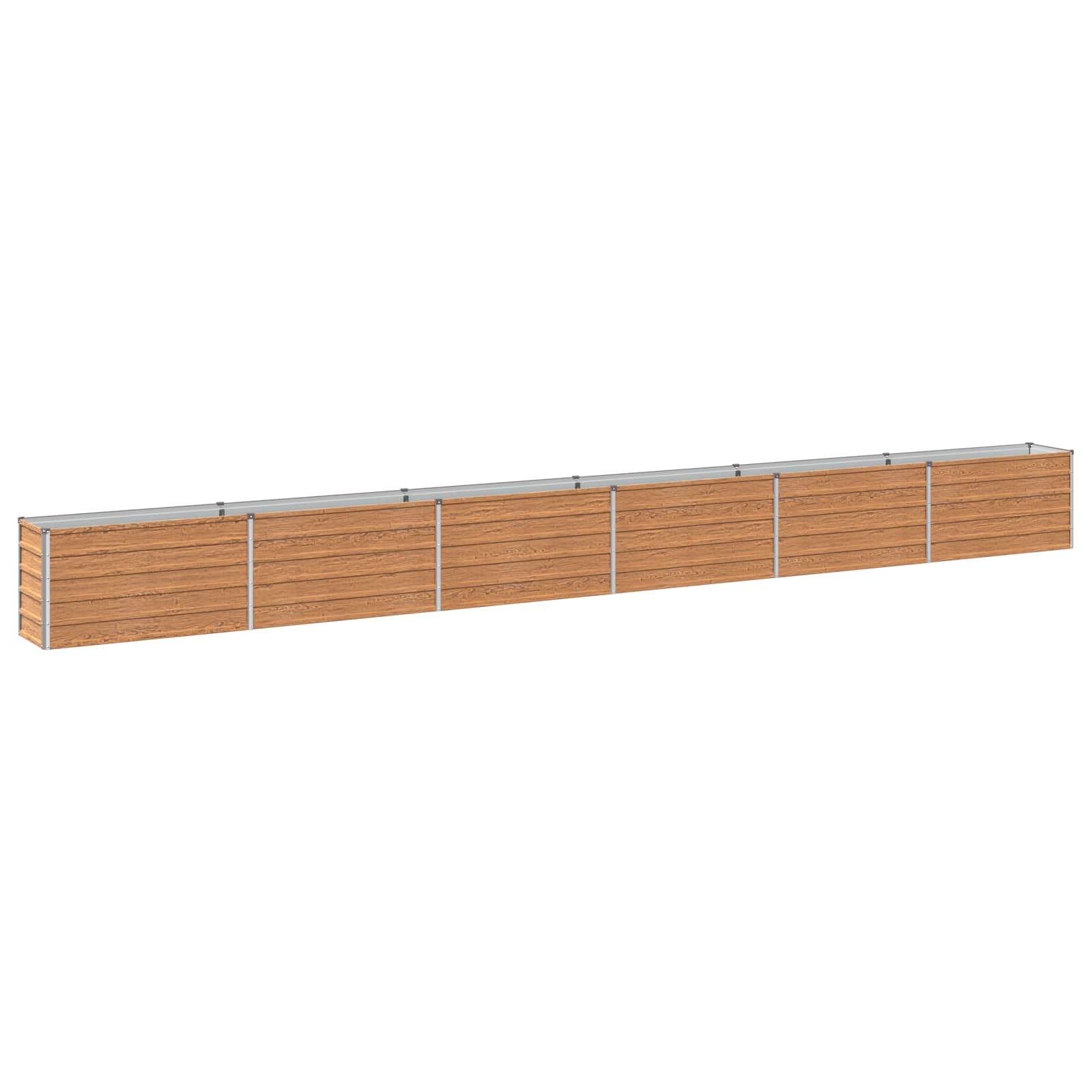 Verhoogd Tuinbed Houtbruin 600 x 40 x 55 cm koudgewalst staal image 1