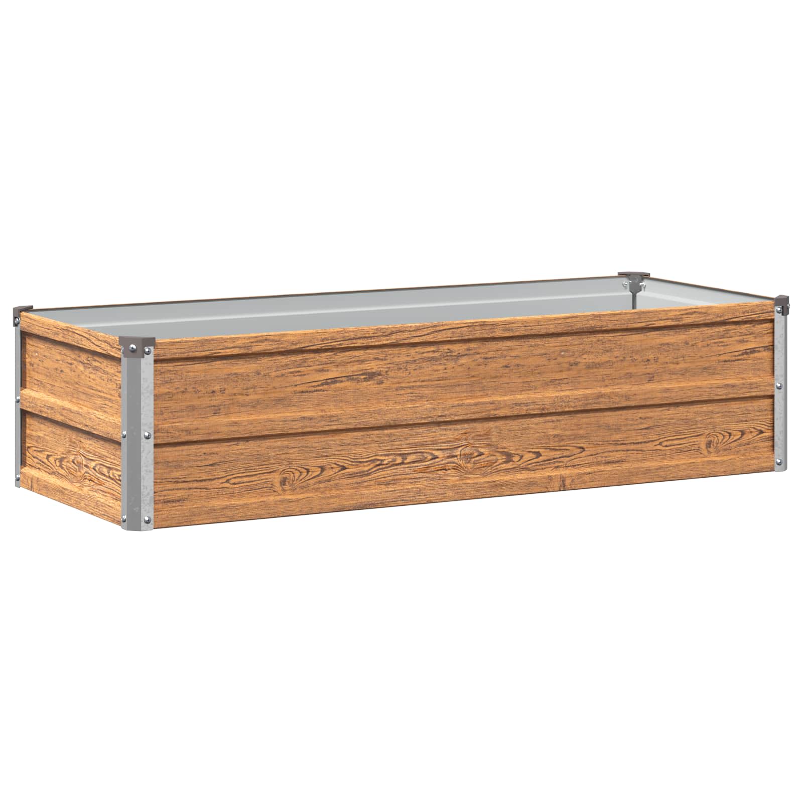 Verhoogd Tuinbed Houtbruin 100 x 40 x 24 cm koudgewalst staal image 2