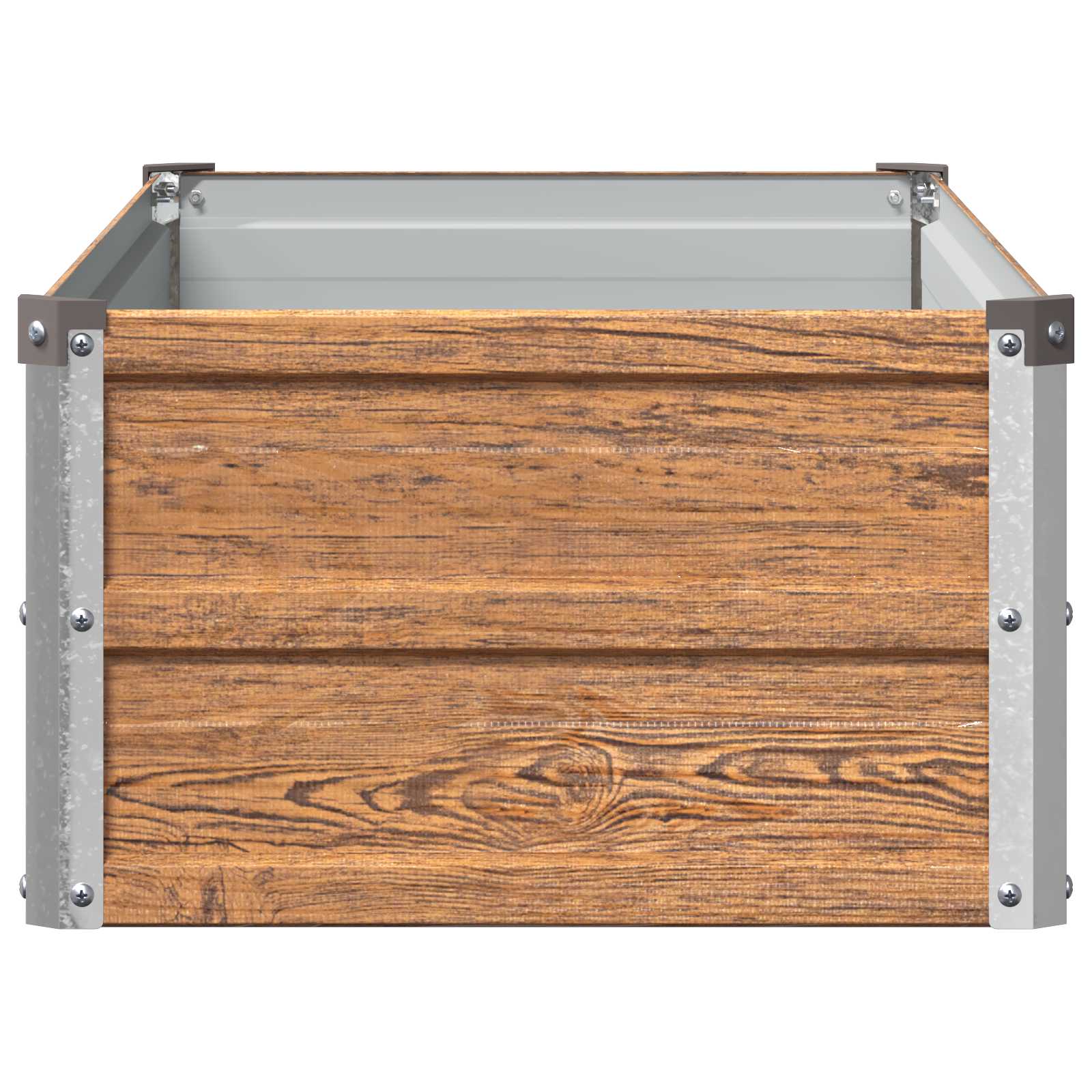 Verhoogd Tuinbed Houtbruin 100 x 40 x 24 cm koudgewalst staal image 4