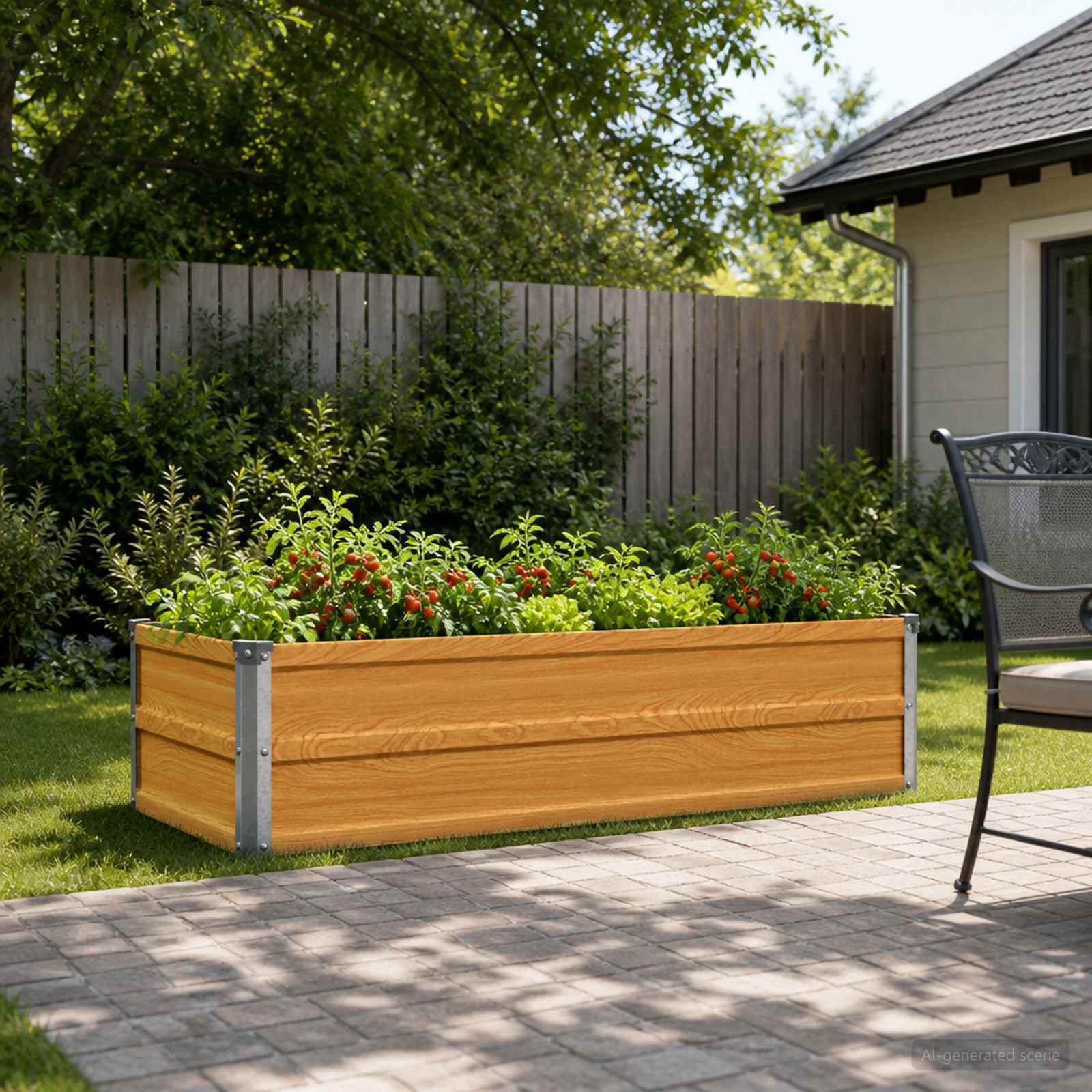 Verhoogd Tuinbed Naturel 100 x 40 x 24 cm koudgewalst staal image 1