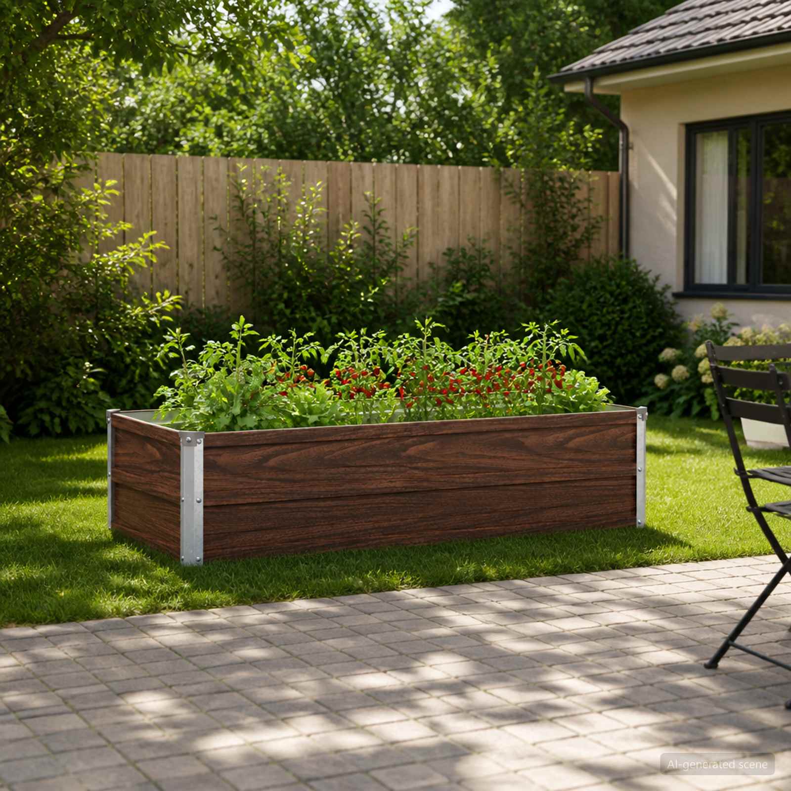 Verhoogd Tuinbed Zwart 100 x 40 x 24 cm koudgewalst staal image 1