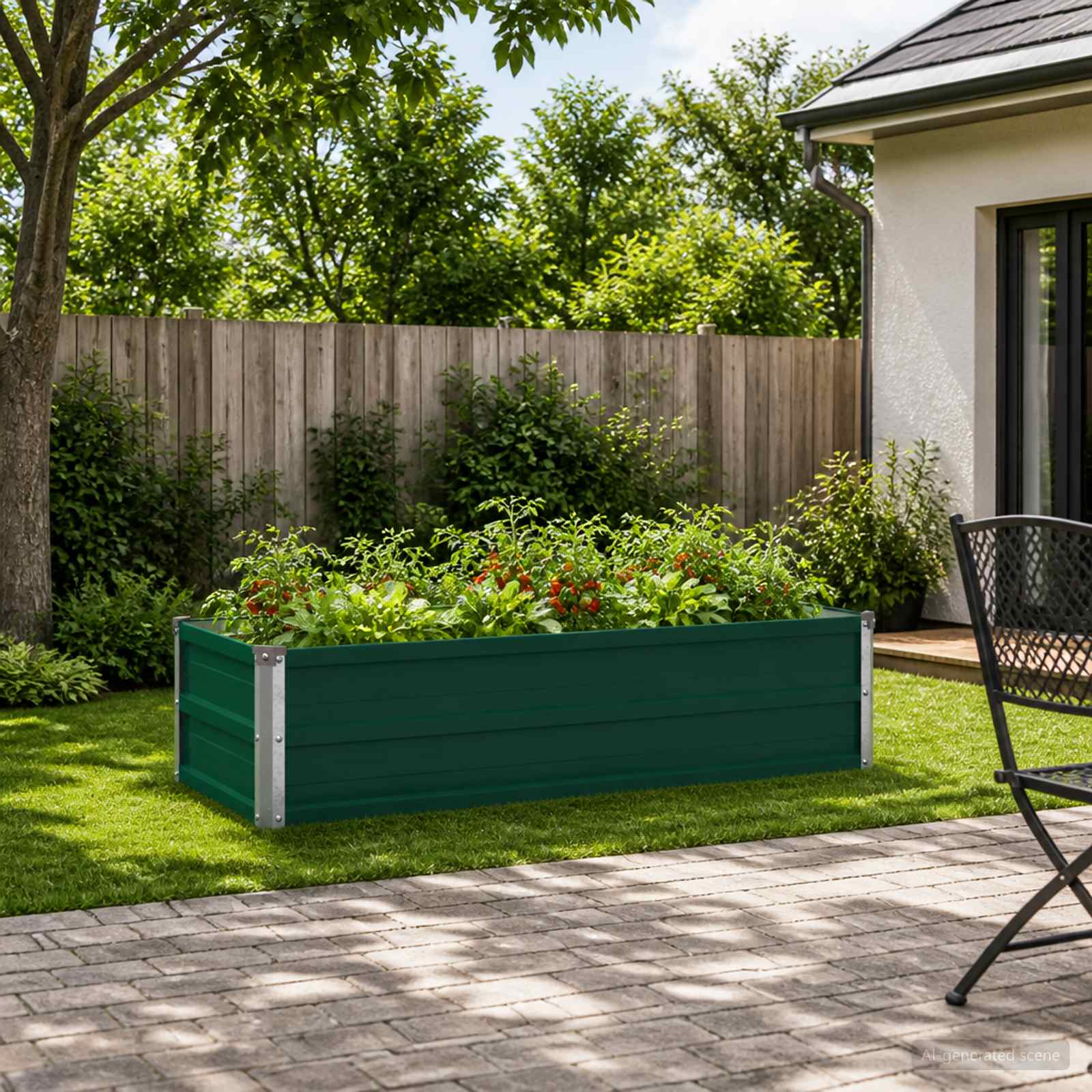 Verhoogd Tuinbed Groen 100 x 40 x 24 cm koudgewalst stalen image 1