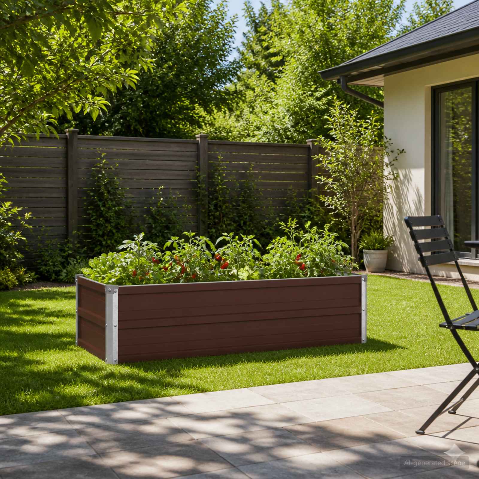 Verhoogd Tuinbed Bruin 100 x 40 x 24 cm koudgewalst staal image 1