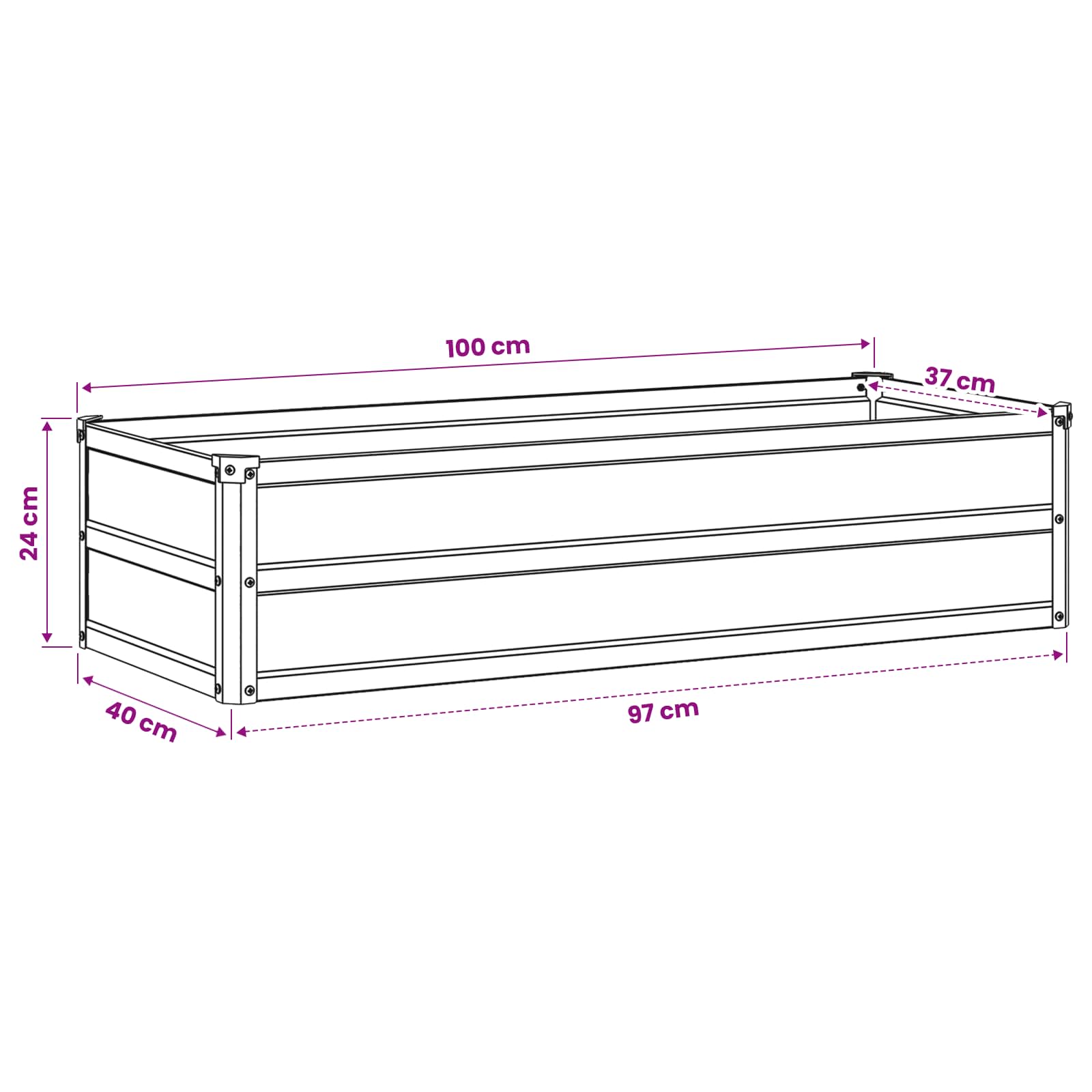 Verhoogd Tuinbed Pastelgroen 100 x 40 x 24 cm koudgewalst staal image 9
