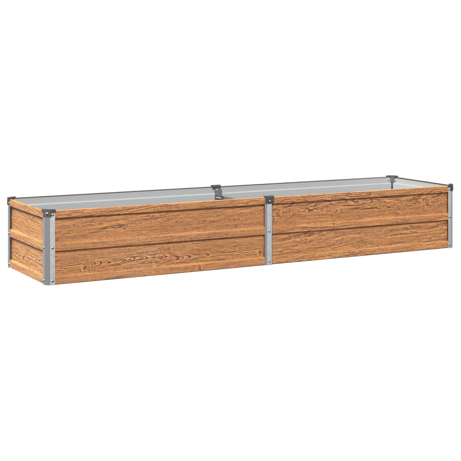 Verhoogd Tuinbed Houtbruin 160 x 40 x 24 cm koudgewalst staal image 2