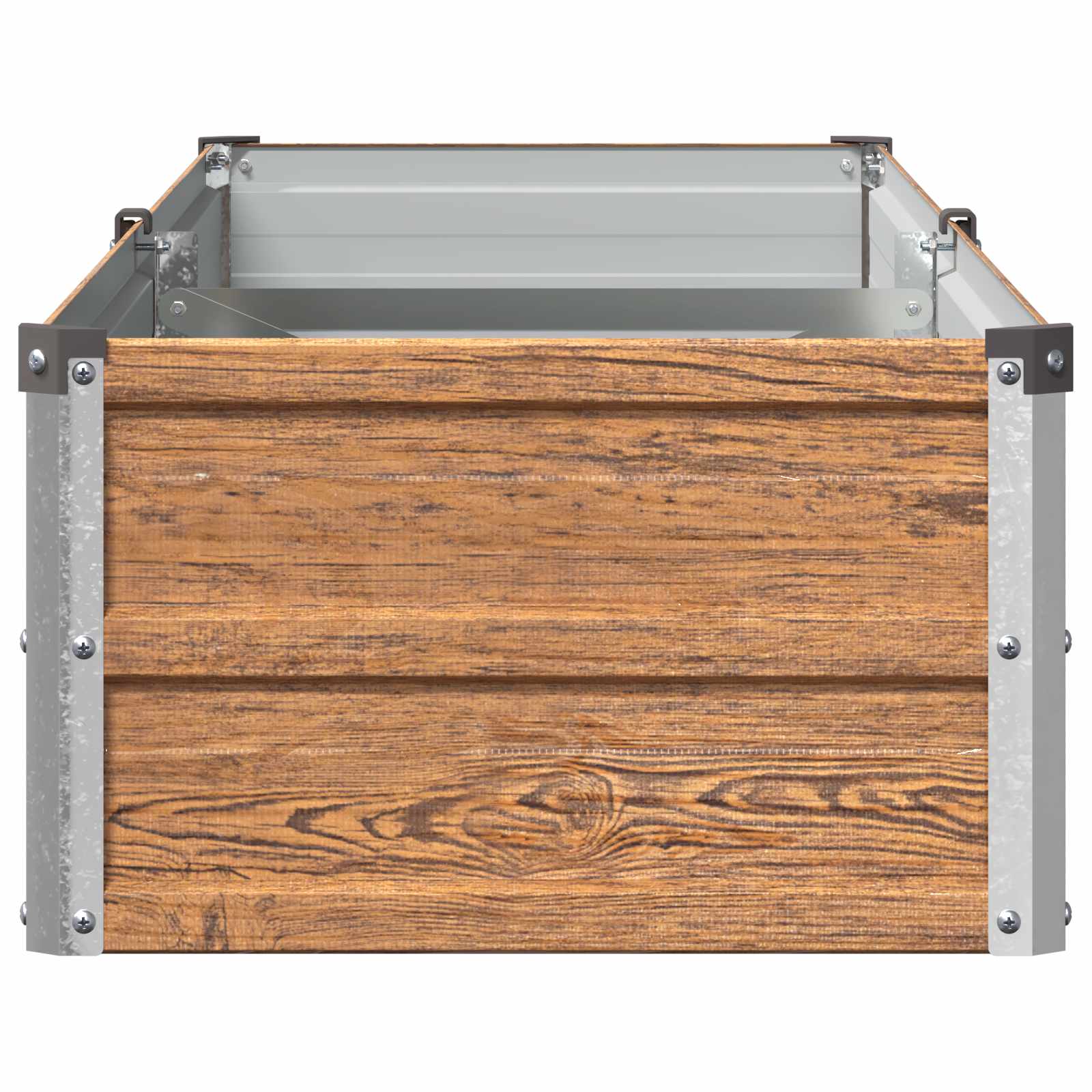 Verhoogd Tuinbed Houtbruin 160 x 40 x 24 cm koudgewalst staal image 4
